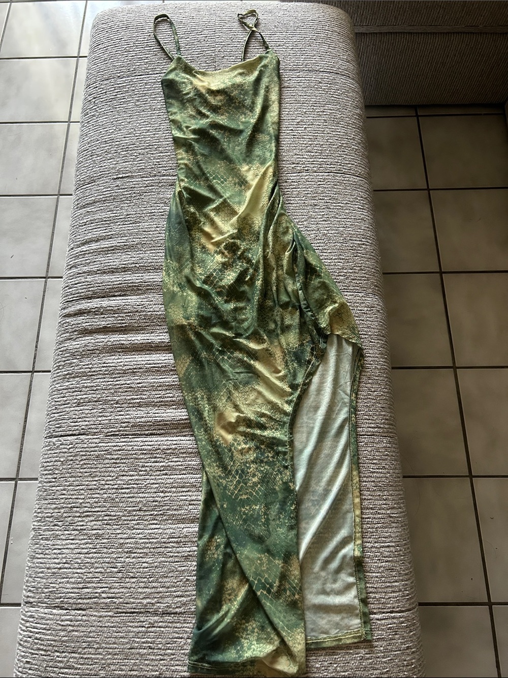 Green & lime Bias-Cut Maxi dress